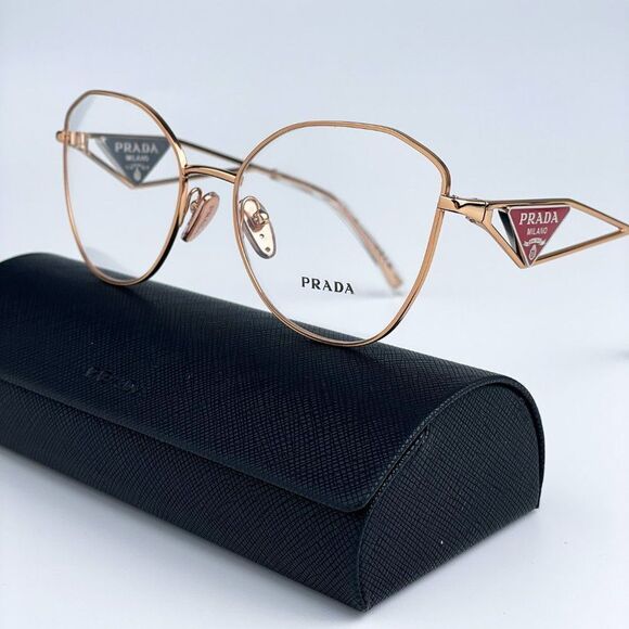 NEW Prada PR52ZV ZVF1O1 Pink Gold Cat Eye Women Eyeglasses - Picture 1 of 15